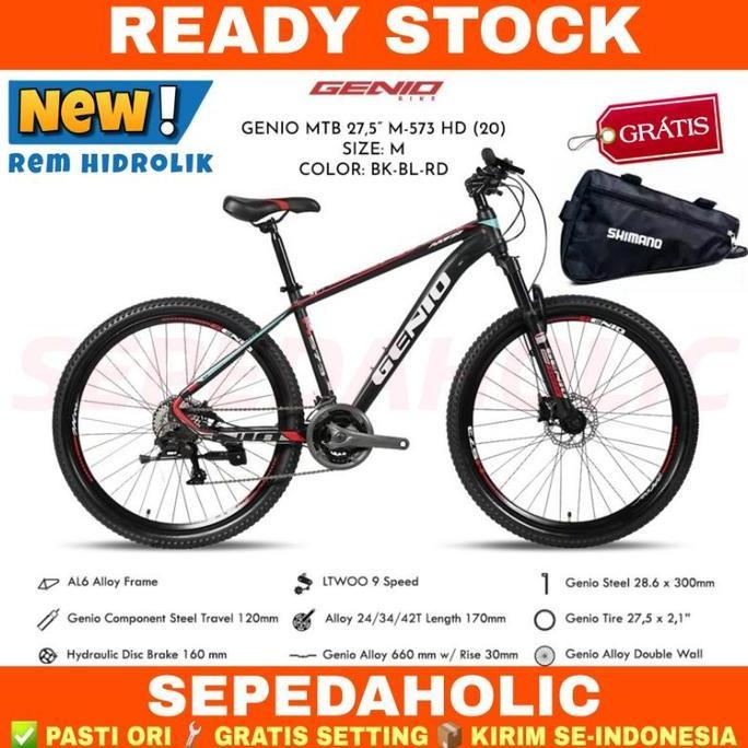 Terlaris Sepeda Gunung 27.5 Inch Mtb Genio M 573 Hd Rem Hidrolik 27 Speed Alloy By United Bike