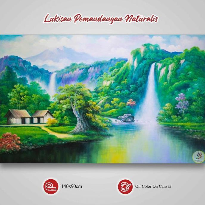 Lukisan Pemandangan | Lukisan Kanvas | Alam | Lukisan Air Terjun