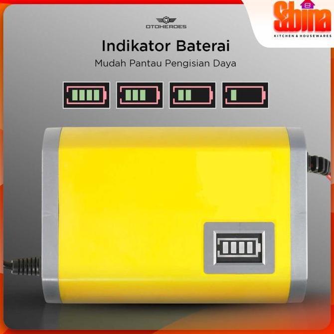 RETEKNO Charger Aki Accu Portable Motor Mobil Battery 6A 12V EU Plug 20-80Ah