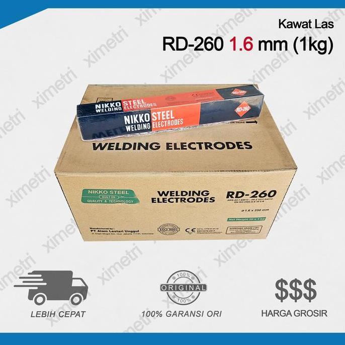 Procing- Kawat Las Rd 260 1.6 Mm (1Kg) Nikko Steel / Las Elektroda Rd260 1,6 Mm