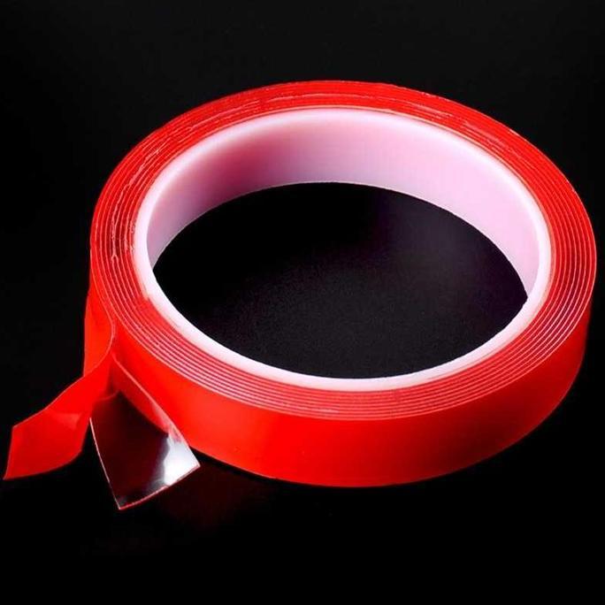 Double Tape Bening Acrylic Super Kuat Transparan 10mm x 3m Y3858 ready