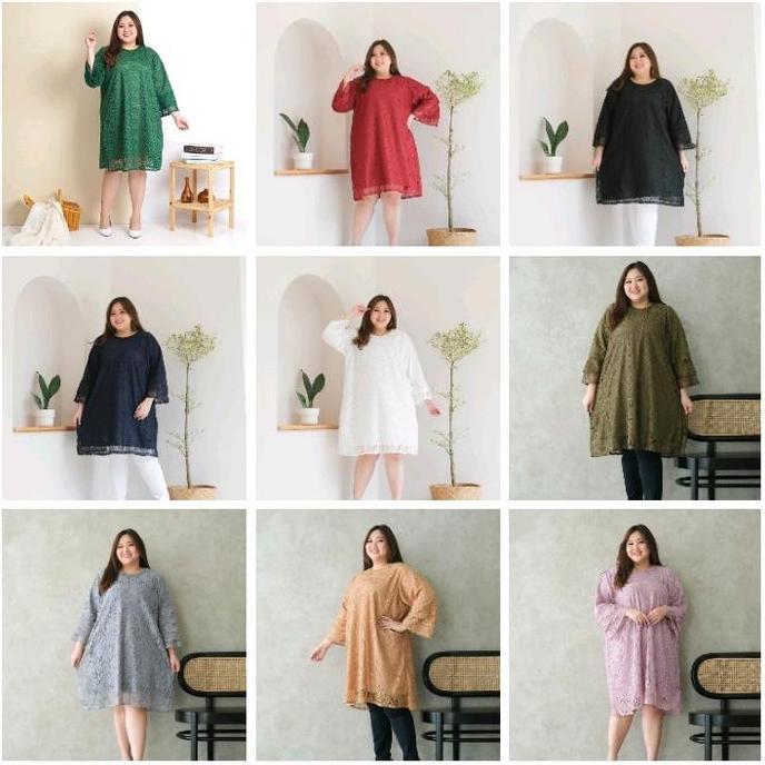 Ftx- Tunik Dress Brokat Jumbo Ld130Cm & 140Cm