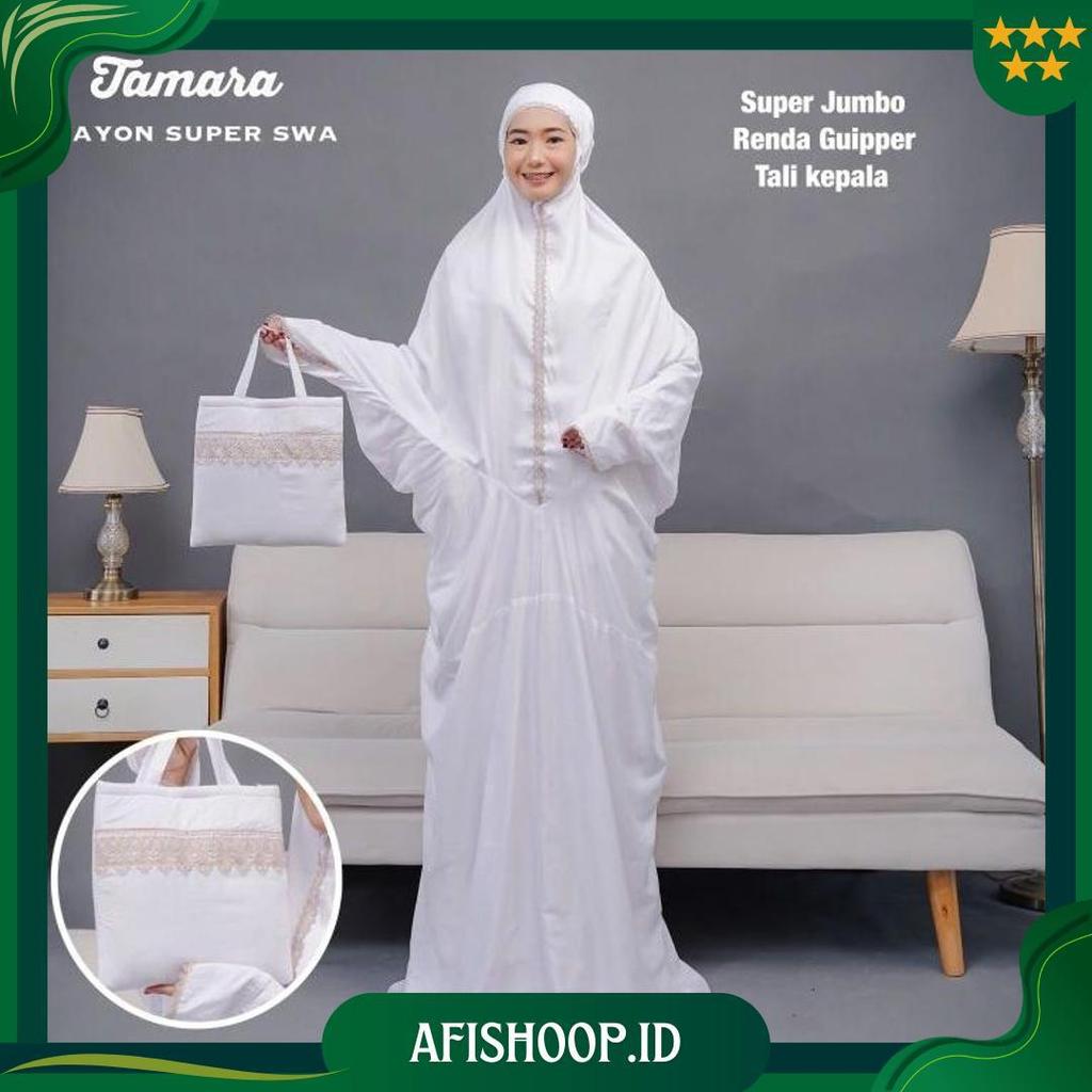 Mukena Dewasa Putih Polos Renda Bahan Katun Rayon Super Premium Size Super Jumbo Dan Mukenah Terusan