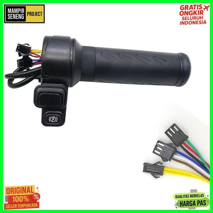 Best Seller Handle Gas Sepeda Listrik 3 Speeddengan Tombol Parkir / Throttle Gas Sepeda Listrik3 Spe