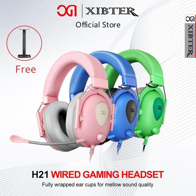 mbayem78 - xibter h21 headset gaming surround 7.1 headphone kabel henset bando pc/mobile pengiriman 