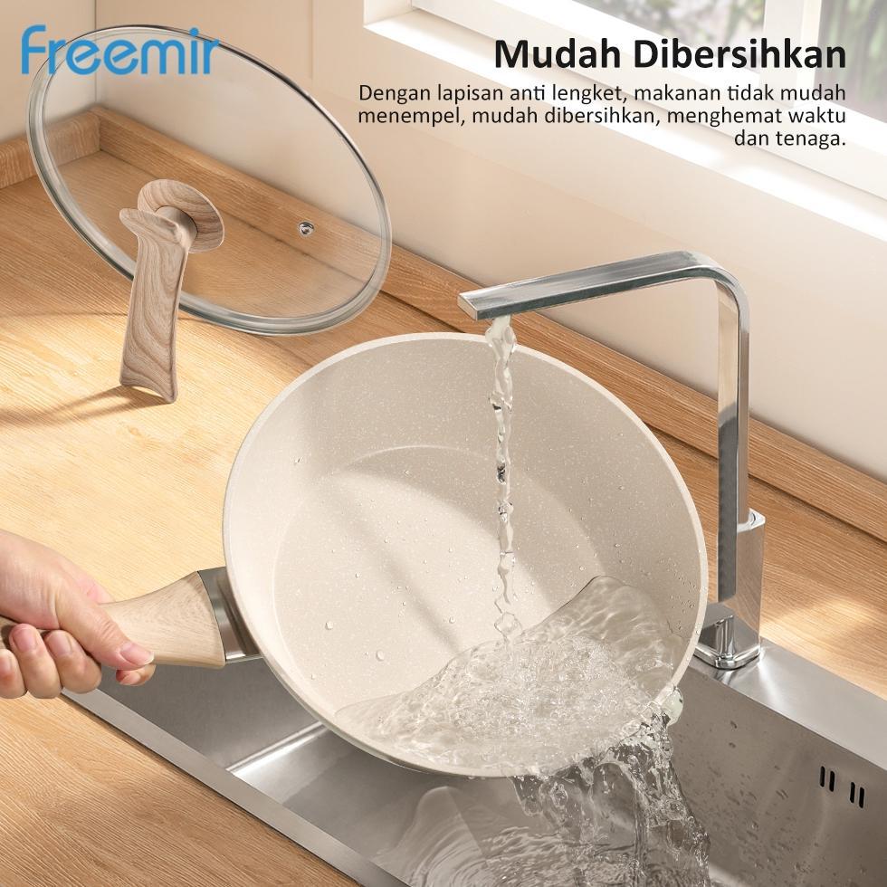 NEW [OFFICIAL] FREEMIR IBU RUMAH TANGGA MAMA MUDA MICRO-PRESSURE KUALI ANTI LENGKET BEIGE/HITAM 30/2