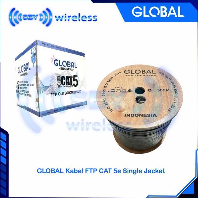 GLOBAL Kabel FTP CAT 5e Outdoor Single Jacket 305 Meter , LAN STP Cat5e
