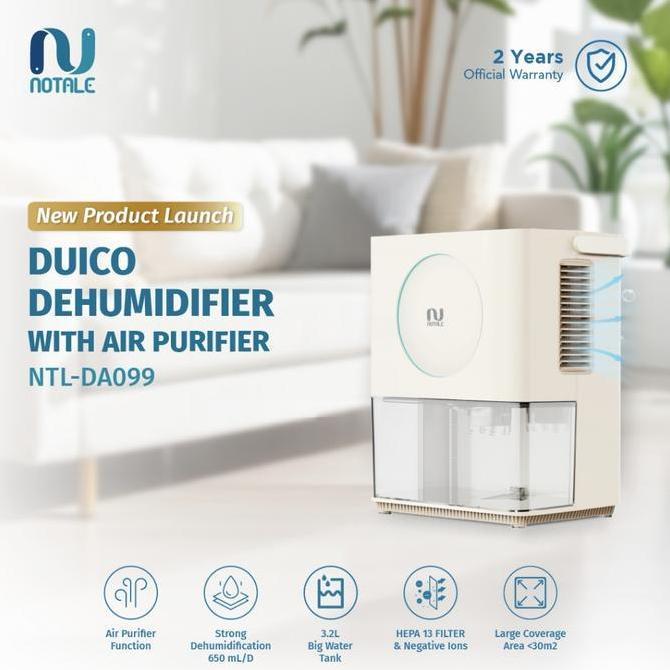 Ready Notale Duico Dehumidifier With Air Purifier Pembersih Dan Penyerap Lembab Ruangan - Notale Dui