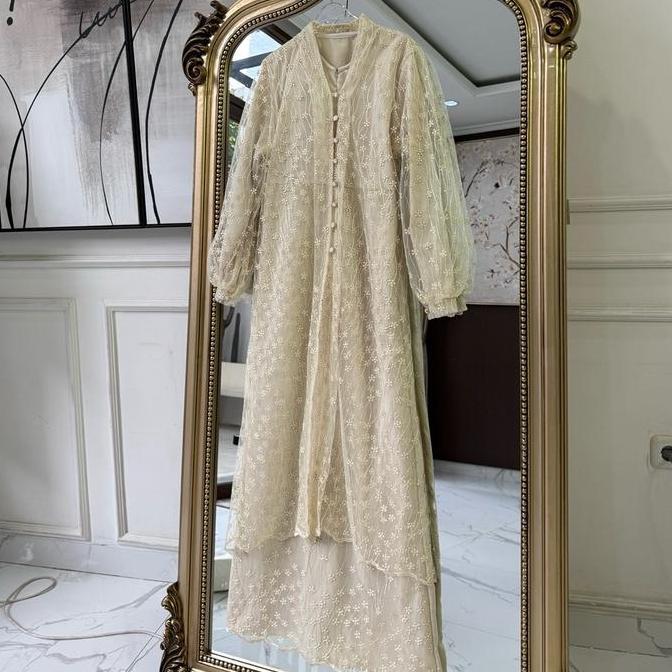 Termurah / Hot Sale (Raya Series) Terbaru  Shafira Dress Outer Brukat Sapto Chantily Baju Kondangan 