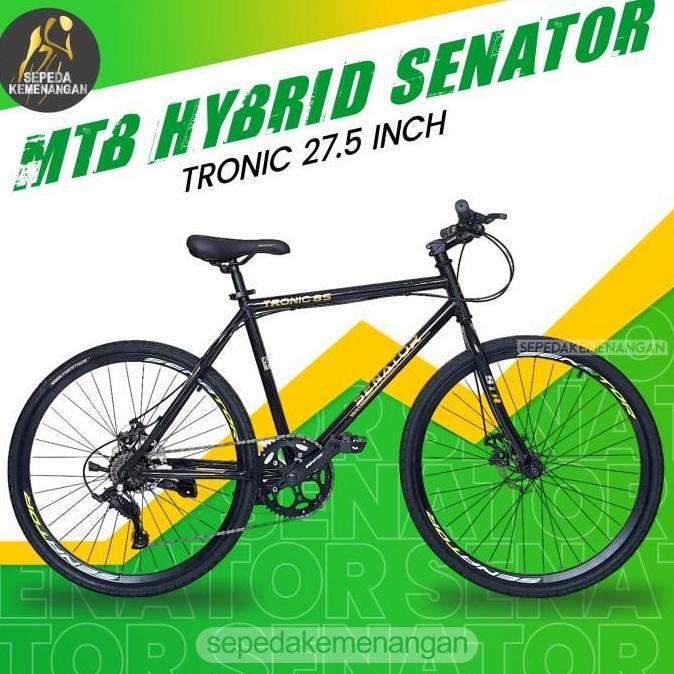 Terlaris Sepeda Gunung Mtb Hybrid Senator Tronic 8 Speed Ukuran 27,5 Inch