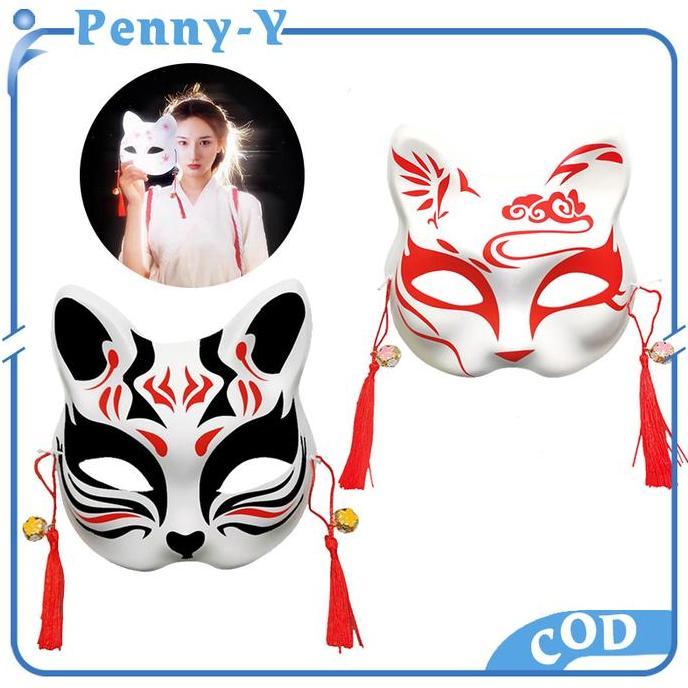QWEKLY Topeng Kitsune Jepang Kitsune Mask Topeng Cosplay Festival Mask