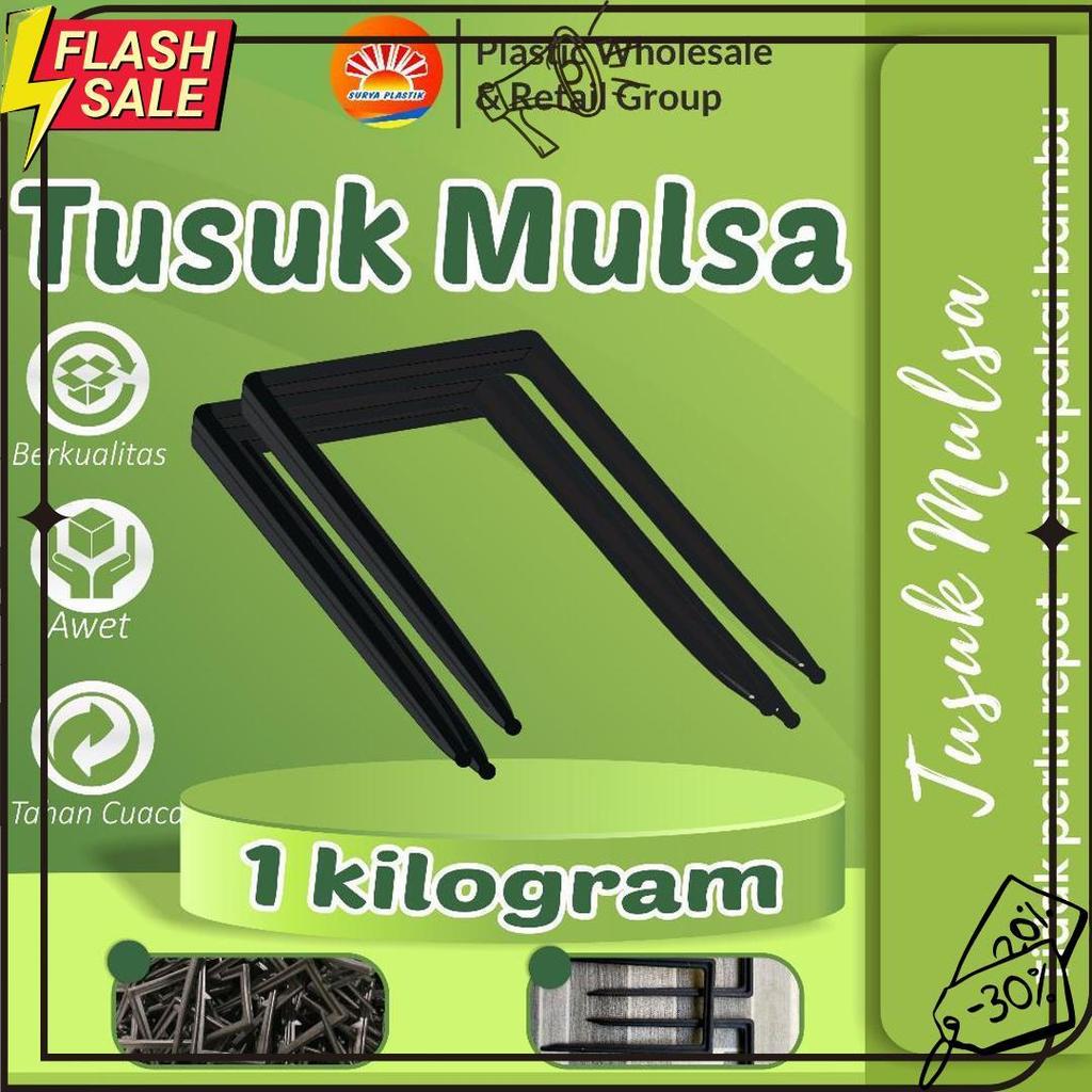 Pasak Mulsa/Penjepit Plastik Hitam Perak Mulsa Pertanian Model U Termurah
