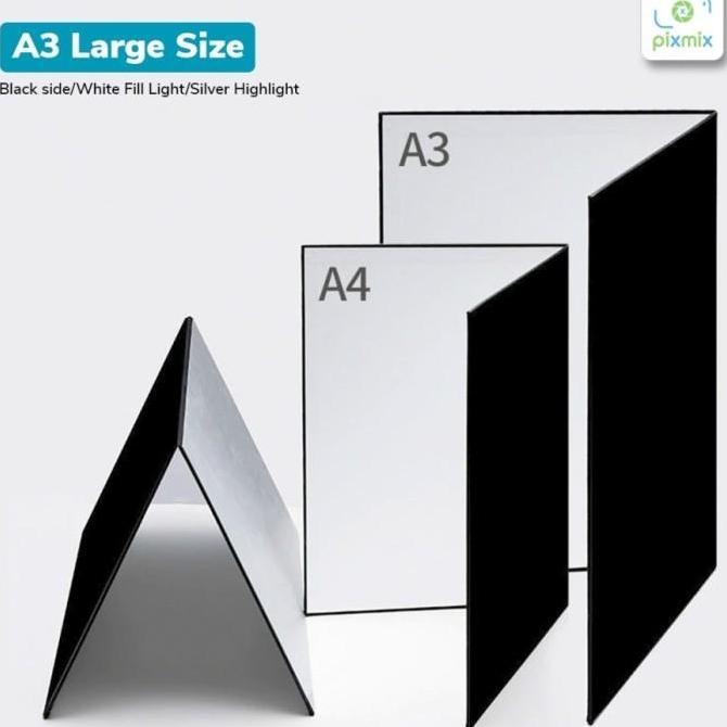 Reflektor Papan Lipat Fotografi Cardboard A3 / Perlengkapan Fotografi
