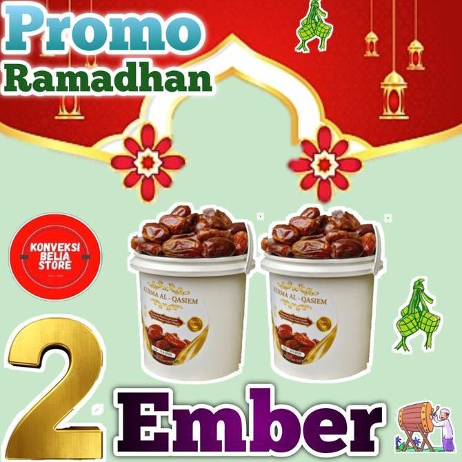 Paket Isi 2 Ember Kurma Al-Qassim 2 X 500 Gram TOTAL 1 KG ,Raja Kurma Madinah Camilan Food Manis Sna