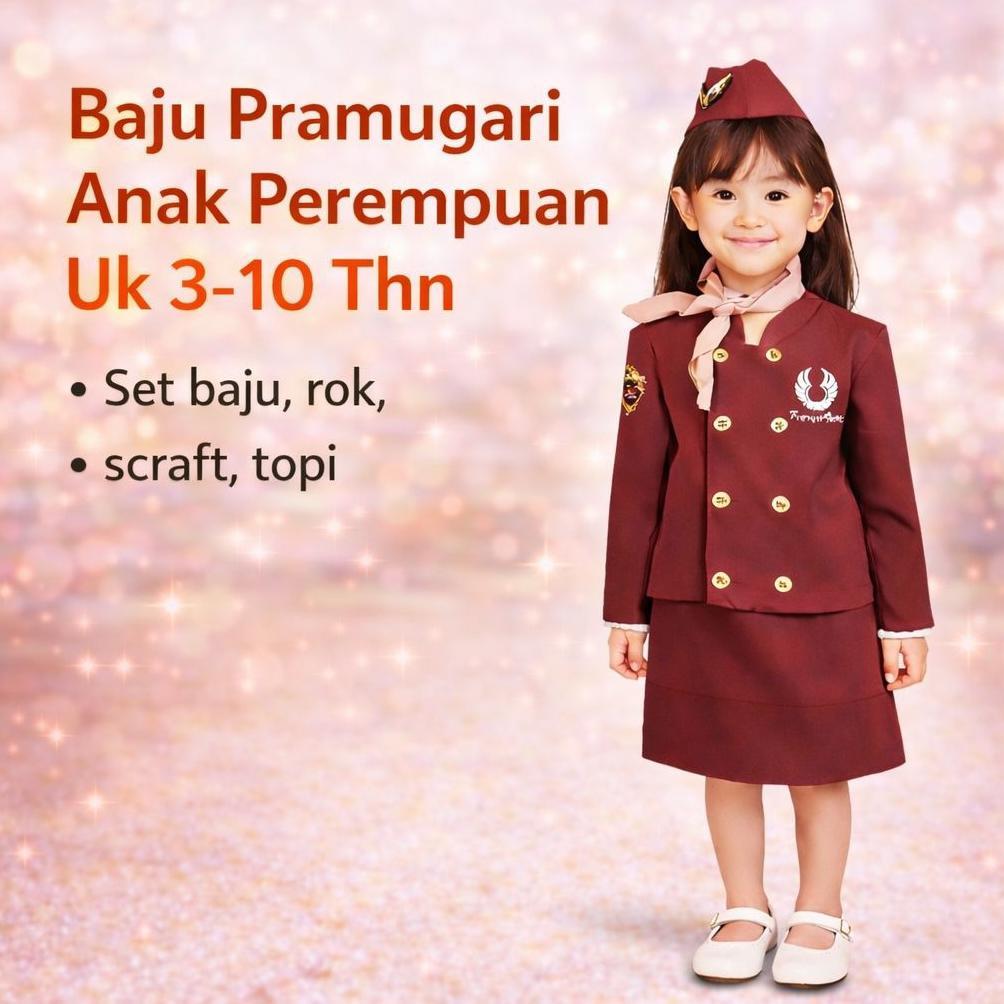 baju pramugari anak perempuan lucu tk-sd 3-10 thn koatum anak/baju profesi anak/karnaval/kartini/pen