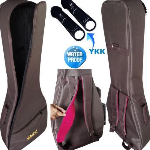 Altwill- Tas Gitar Akustik Yamaha Jumbo Warna Coklat Anti Air Busa Tebal All Size
