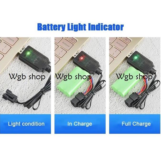 Wxyg- Kabel Usb Charger 4Pin 7,4V , Kabel Charger 7,4V Soket Hitam 4 Pin