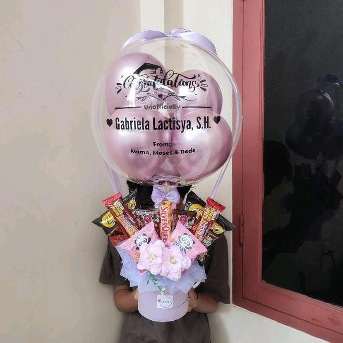 Disiniaja- Buket Balon Bouquet Balon Bucket Balon Snack Ulang Tahun Bunga