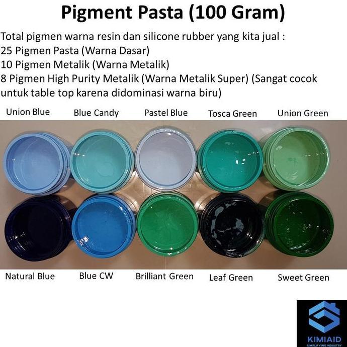 Waare- Pigmen Resin 100 Gr Pewarna Resin Cat Epoxy Resin Bening Resin