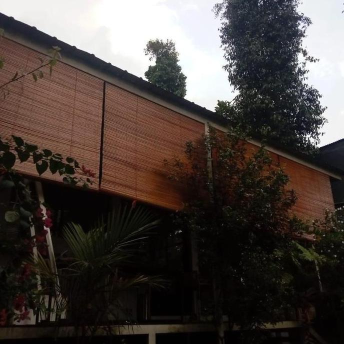 Krey Sawit Plitur Uk L 200 cm x T 250 cm + Tali Penggulung Krey Tirai Bambu Curtain Perlindungan Sin