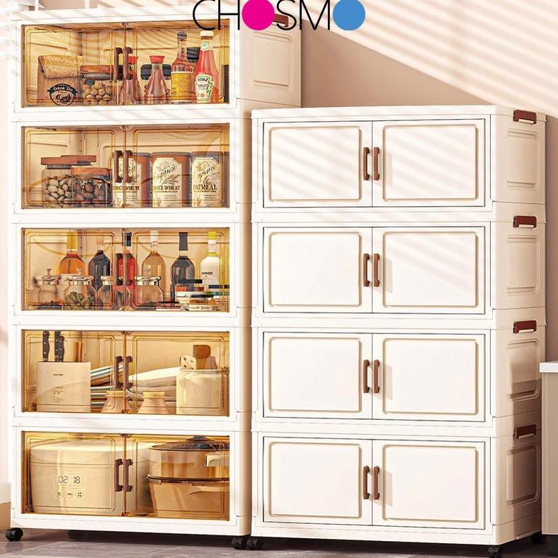 Kotak Penyimpanan Lipat Plastik / Kotak Plastik Penyimpanan Serbaguna Lemari Plastik Transparan