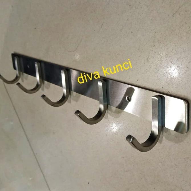 Gantungan baju Stainles 5 kait / kapstok baju Stainles