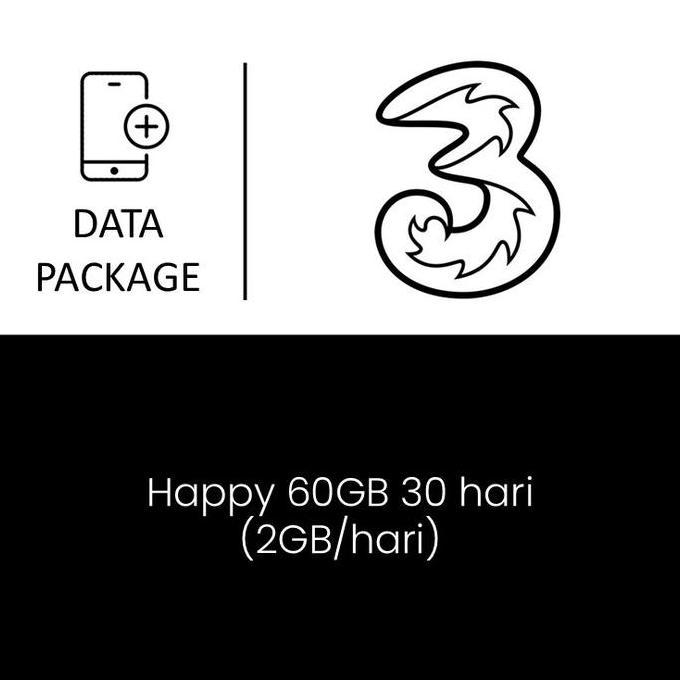 Kenjana_shop39 - Paket Mobile Data Tri - Happy 6GB 3 hari (2GB/hari)