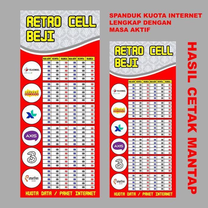 Kenjana_shop39 - Spanduk Kuota - Spanduk Konter Pulsa Banner Kuota 6 X 16