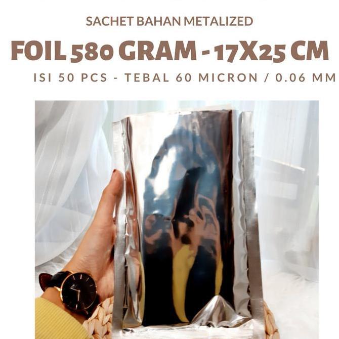 Kemasan Metalize Foil- plastik alumunium foil 17x25 cm - Foil 1 kg