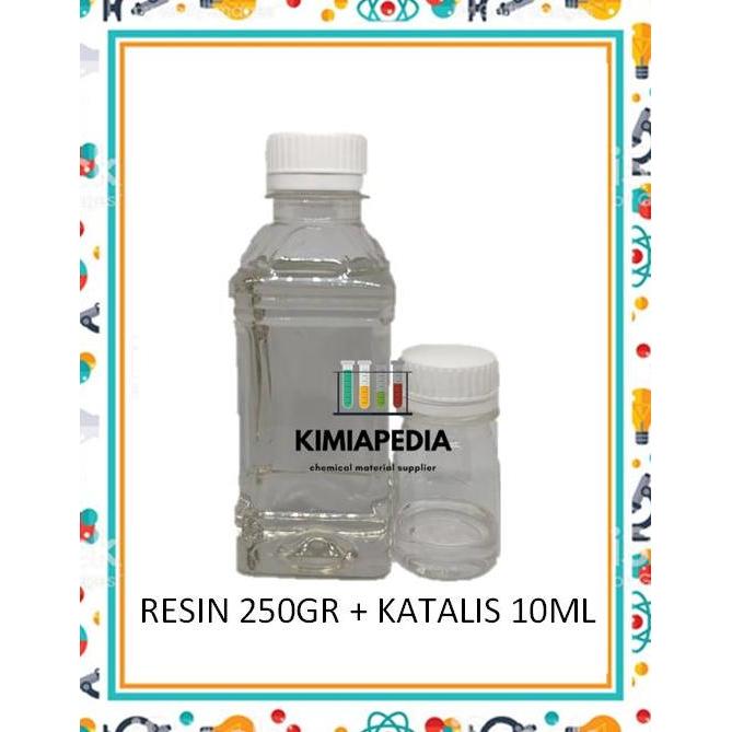 Resin Bening UPR 108 Fiber Fiberglass 250gr + Katalis 10ml Untuk Tambal Tangki Fiberglass Kayu Panci