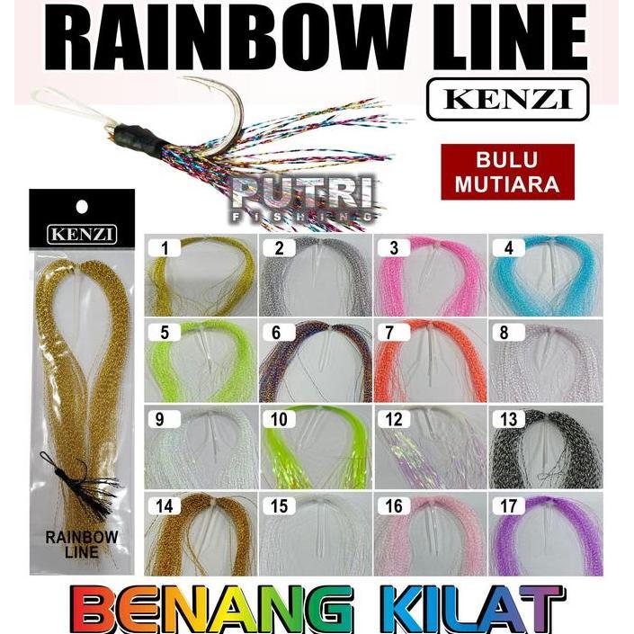 BENANG KILAT KENZI RAINBOW LINE BULU MUTIARA Aksesoris Pancing