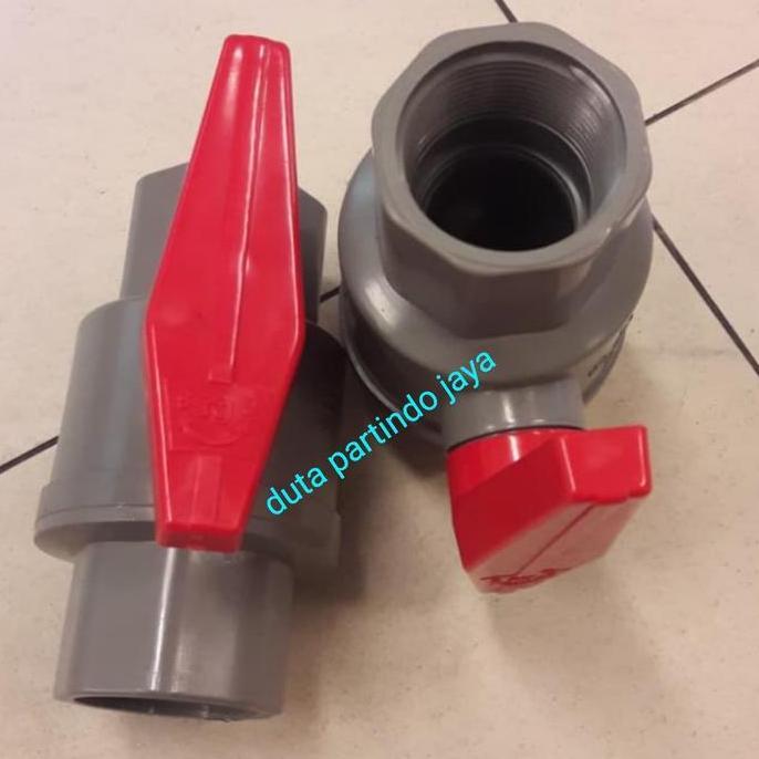 Ball Valve PVC 2 1/2" inch model drat(Stop Kran air PVC drat 2,5 inch) terlaris