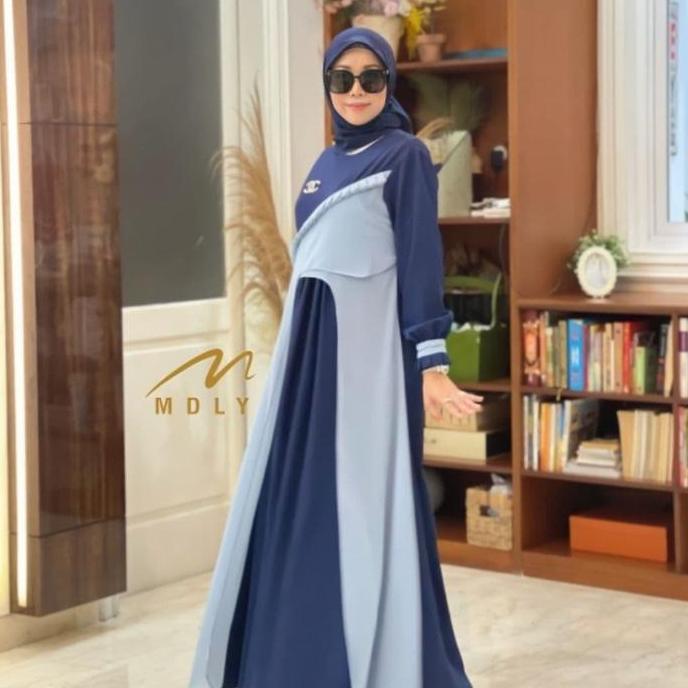 Sedia Baju Wanita Muslimah Nazila Dress By Mdly Fit Kombinasi | Original 100%