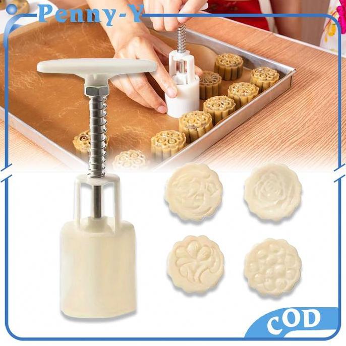 IMAGIN 50g Cetakan Kue Bentuk Bunga Kecil Cetakan Bulan Kue Plastik Mooncake Flowers Mold