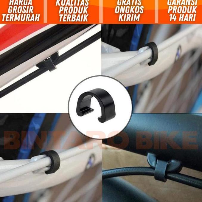 Murah Clamp C Plastik Penjepit Kabel Shifter Rem Sepeda Klem Frame Sepeda Lipat Roadbike MTB DLL Non