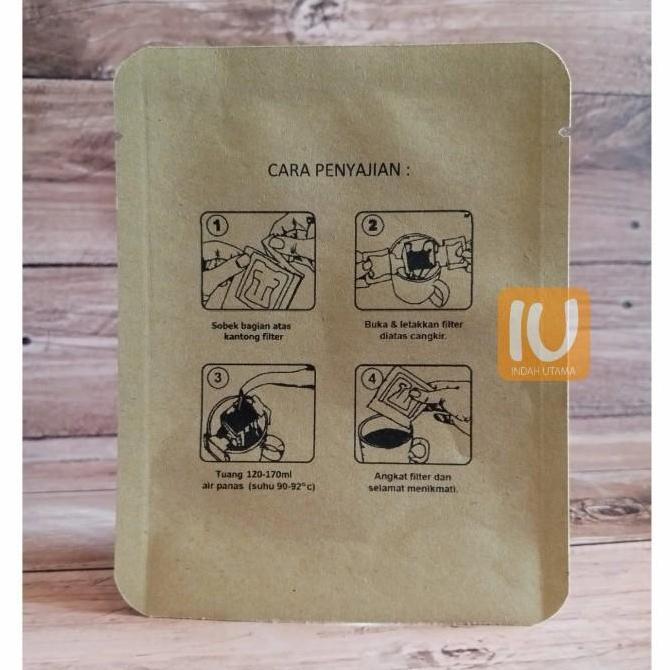 Kemasan Sachet Craft Printing Cara Seduh Kopi Drip Bag 50 Pcs