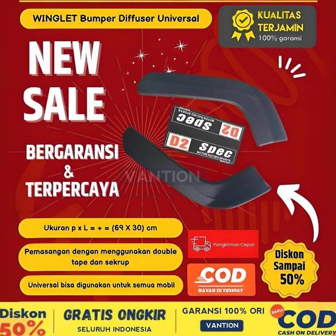 bayangkarashop - sepasang winglet pelindung bumper mobil universal avanza xenia sigra yaris veloz te