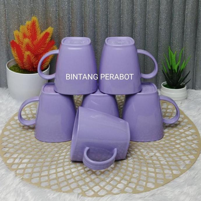 12 PCS Cangkir Melamin Dinnerware / Gelas Melamin 300ml Sudah SNI - Kitchenware Biru Hijau LS
