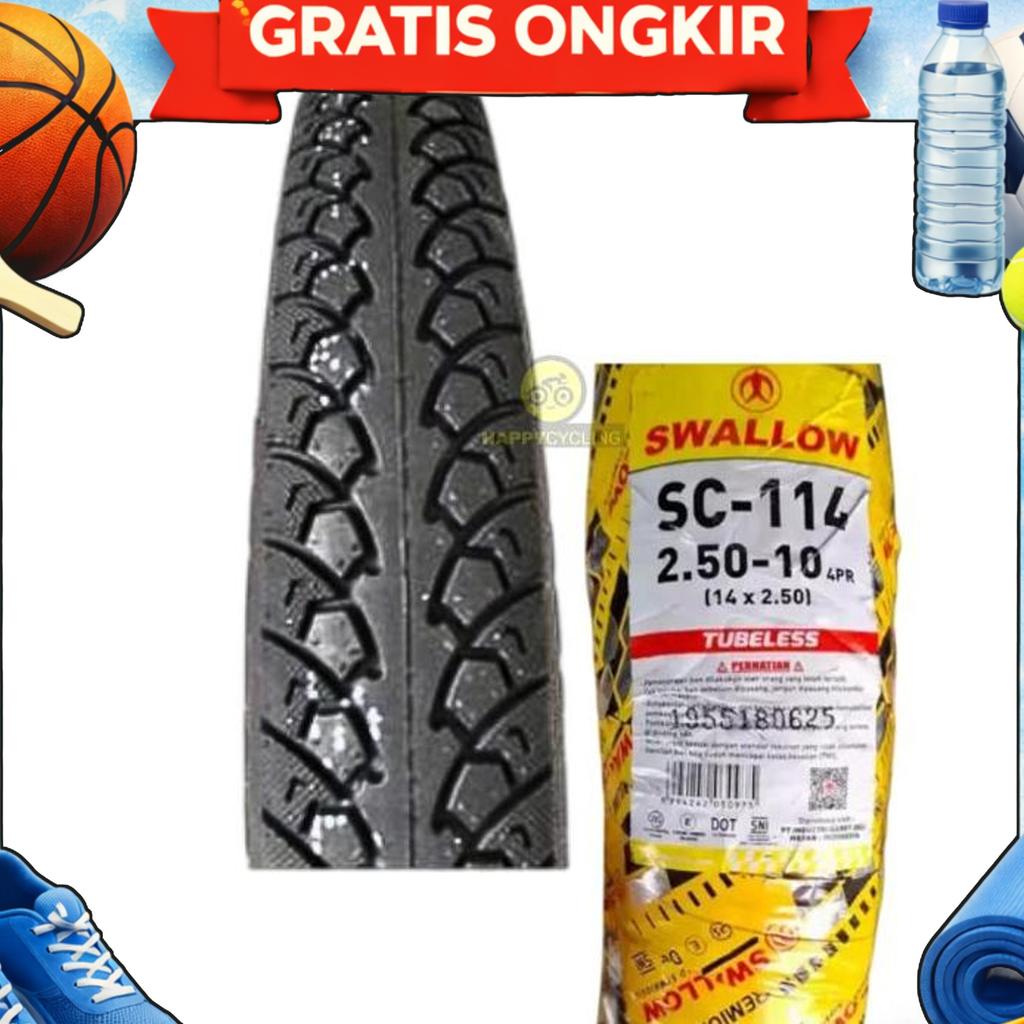 Ban Luar Sepeda Listrik Selis Swallow 14X2.50 Tubeless Black Happy Cycling
