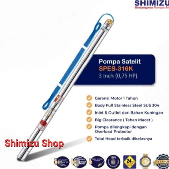 POMPA SUBMERSIBLE PUMP SHIMIZU POMPA SATELIT SHIMIZU SPES 316 K BIT 3 INCH (3/4 HP) original