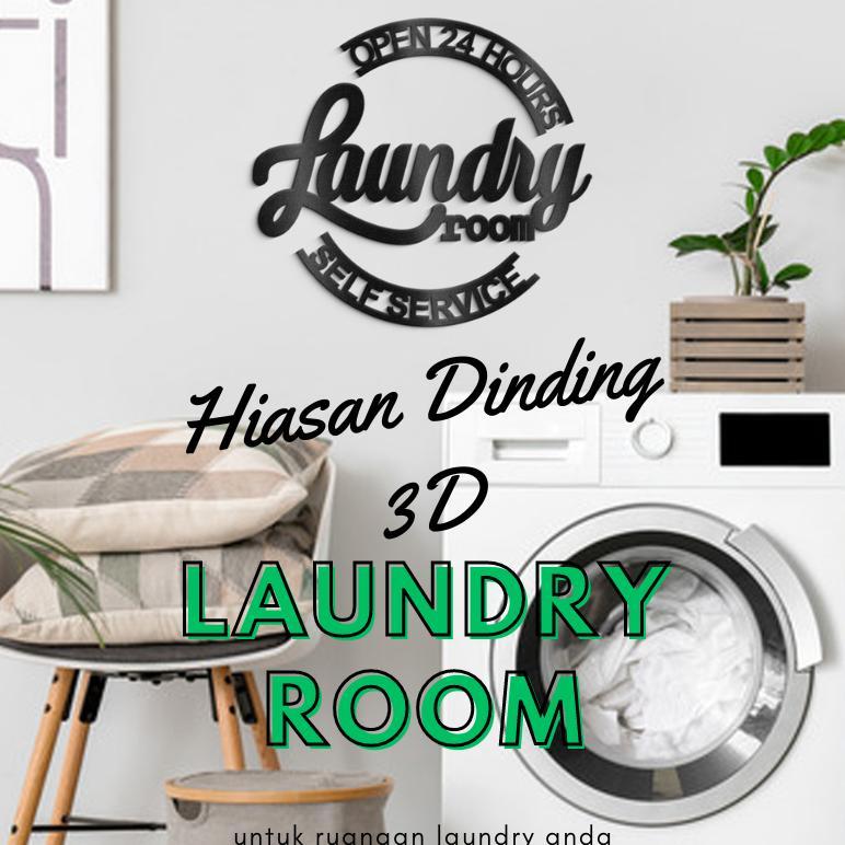Hiasan Dinding Unik Estetik 3D Timbul "LAUNDRY ROOM" hd009