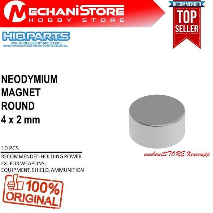 HIQ PARTS NEODYMIUM MAGNET ROUND 4x2 MM - HIQPARTS N52 MAGNET 4x2mm