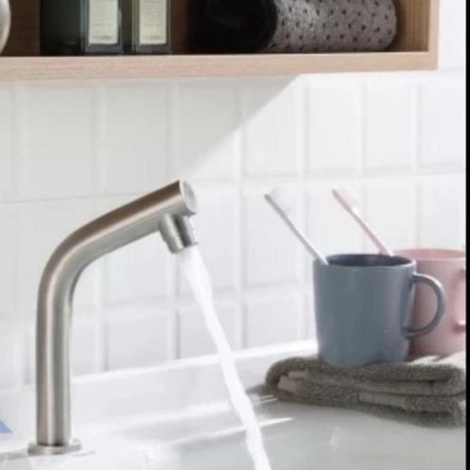 Kran wastafel tekan touch stainless keran pencet kran tekan