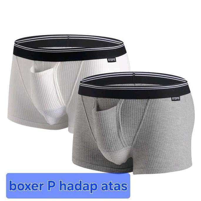 Boxer pria kantong P hadap atas