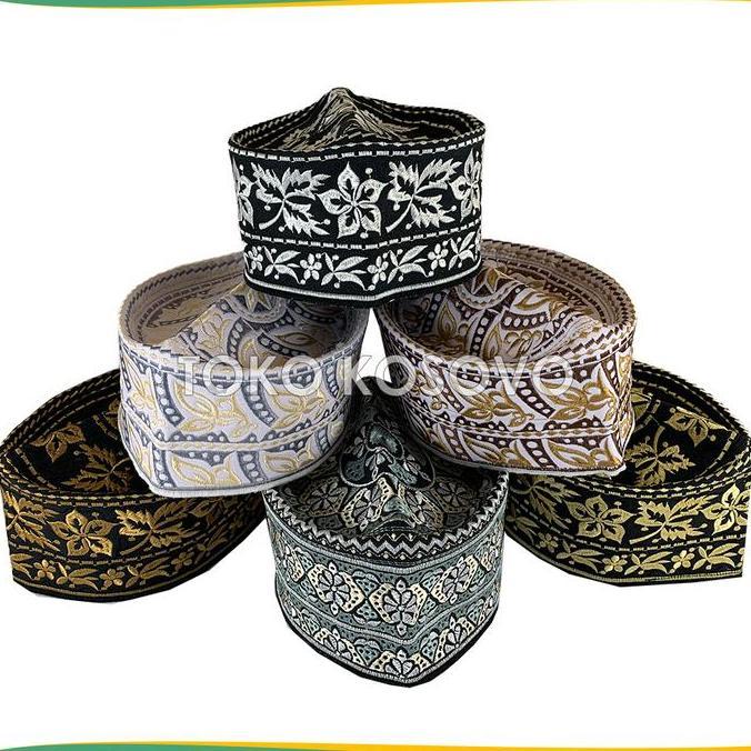GROSIR (10 Pcs) Peci Oman Bangladesh Paket Usaha Kopiah Haji Sholat Banglades Santri Pria Pesantren 