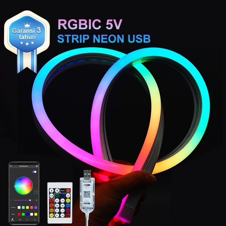 Lampu LED RGB 5 Volt Remote Control dan Antarmuka USB Bluetooth Ambient Light Strip 2-5 meter