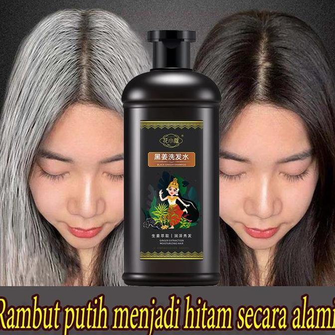 Shampo Penghitam Rambut Black Hair 400Ml Jahe Hitam Hair Blackening Uban Shampoo Anti Ketombe Anti R