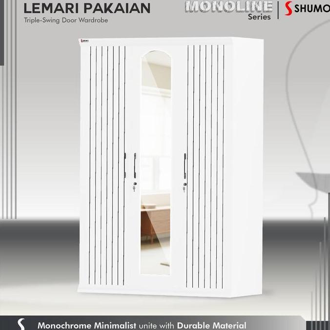 Lemari Pakaian Besi 3 Pintu Ayun Minimalis | Lemari Baju Swing