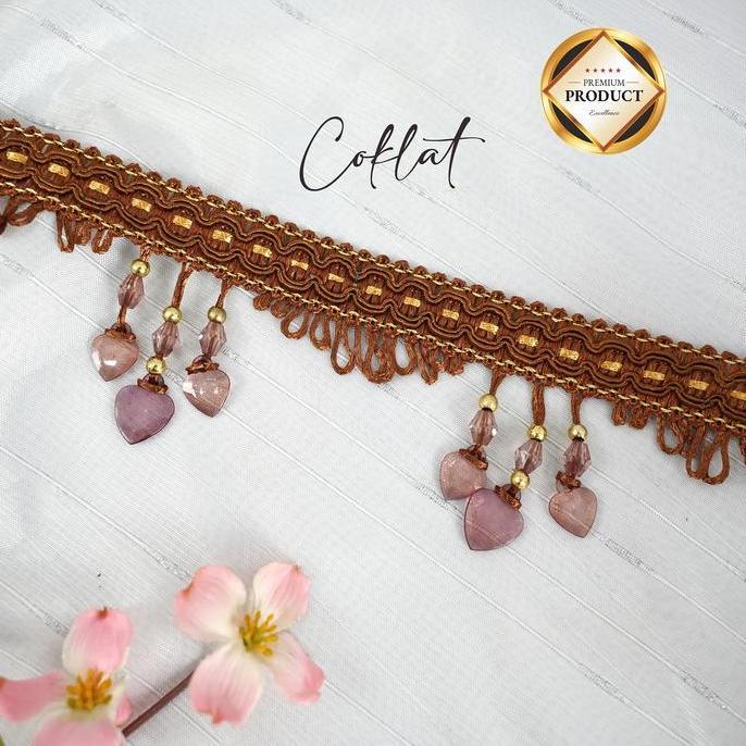 Terjangkau Renda 3 Hati Gorden Crystal/Renda Gorden 13 M Harga Per Roll