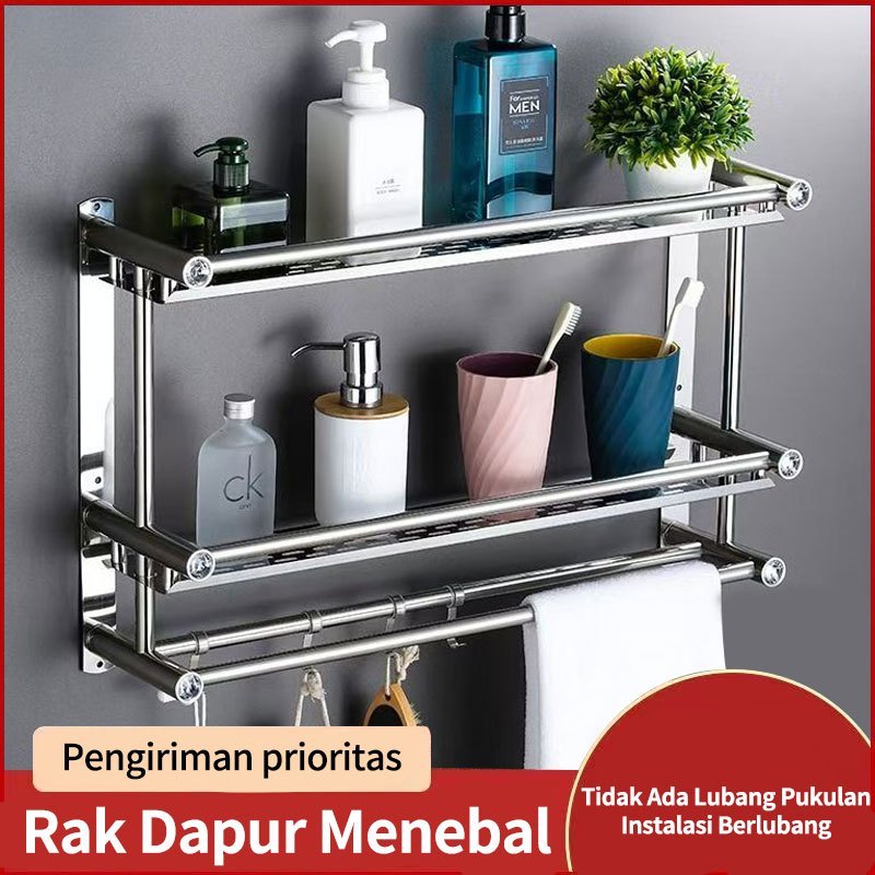 Rak Kamar Mandi Stainless Rak Kamar Mandi Rak Dinding Kamar Mandi Rak Gantung Stainless Rak Handuk S